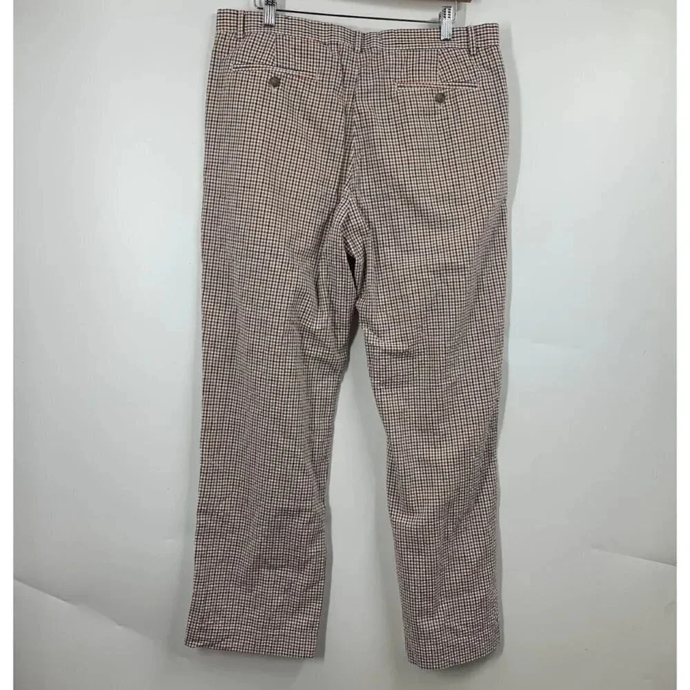 J.‎ Crew Men's Searsucker 100% Cotton Flat Front Slash Pocket Pants Size 34x30